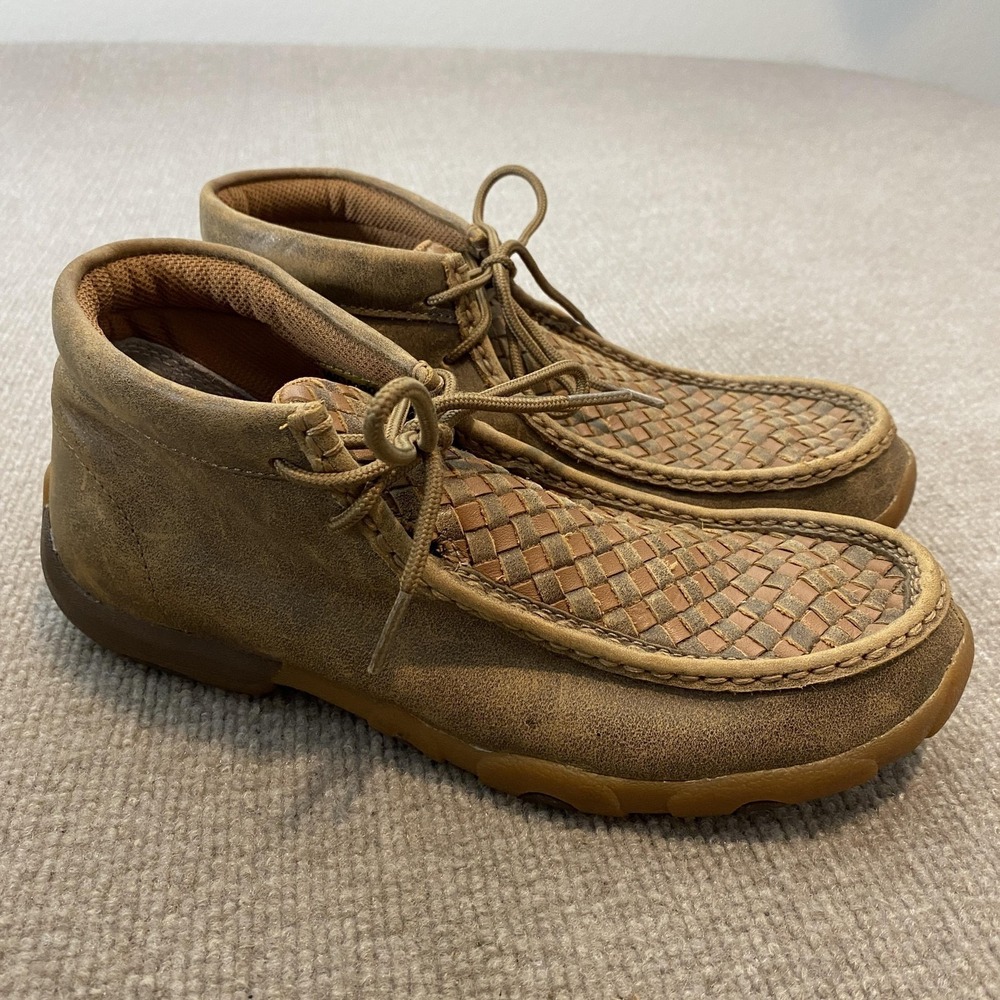 Twisted X Boots Mens Size 8.5 M Brown Leather Chukka Ankle Woven Casual WDM0034